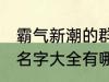 霸气新潮的群名字大全 霸气新潮的群名字大全有哪些