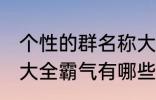 个性的群名称大全霸气 个性的群名称大全霸气有哪些